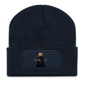 merry christmas snowman - Recycelte Patch Beanie - French Navy - Vorne