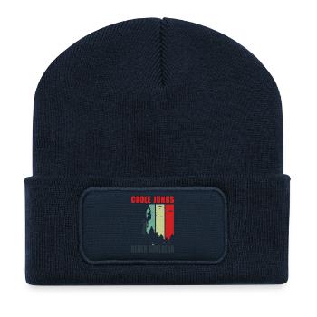 Cadeaux de bloc Escaladeur Escalader Boulderer - Beanie recyclé à patch - bleu marine - Devant