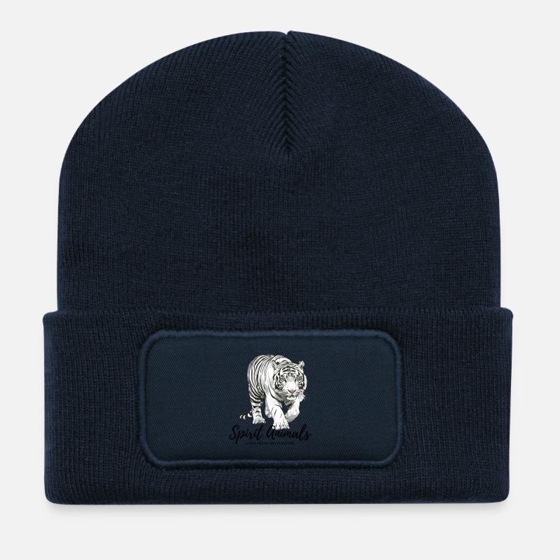 Animaux Esprits Tigre - Beanie recyclé à patch - bleu marine