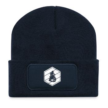 Conception compacte du motocross - Beanie recyclé à patch - bleu marine - Devant