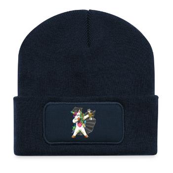 Don de la cérémonie de la promotion 2025 des diplômés de la licorne en appétissant - Beanie recyclé à patch - bleu marine - Devant