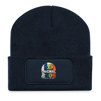 20 Years Anniversary 2005 Vintage Original Gift - Recycled Patch Beanie - french navy - Front