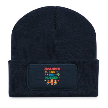 Ensemble Courage Enfants, Chemise d’Amitié Forte - Beanie recyclé à patch - bleu marine - Devant