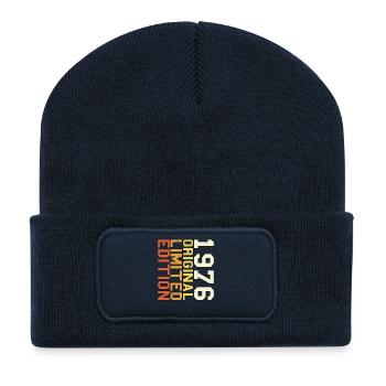 Original 1976 Vintage Retro Birthday Gift 76 - Recycled Patch Beanie - french navy - Front
