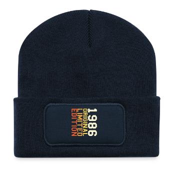 Original 1986 Vintage Retro Birthday Gift 86 - Recycled Patch Beanie - french navy - Front