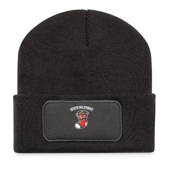 Stuff me, Dad! Christmas stocking, naughty - Recycled Patch Beanie - dark grey - Front