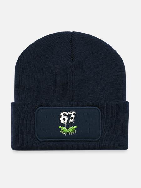 67 Meme Fußball Torwart Handschuhe - Recycelte Patch Beanie - French Navy
