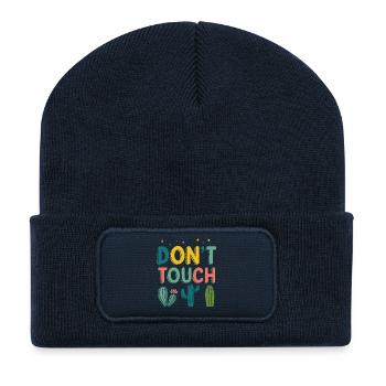 Do not touch colorful cacti - Recycled Patch Beanie - french navy - Front