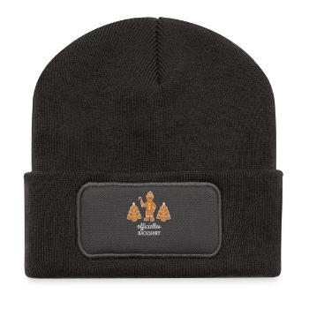 Plätzchen Backen Weihnachtszeit Kekse Lebkuchen - Recycelte Patch Beanie - Dunkelgrau - Vorne