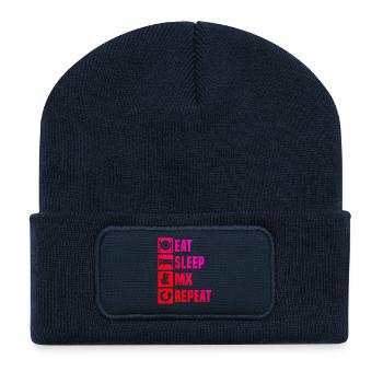 Ein Must Have für echte Motocross - Recycelte Patch Beanie - French Navy - Vorne