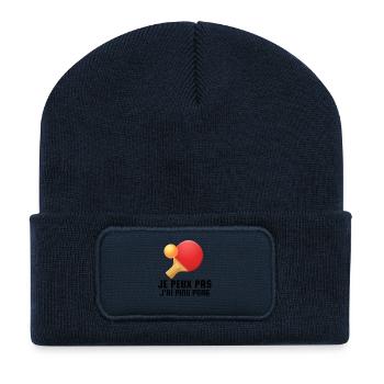 Je Peux Pas J'ai Ping-Pong Cadeau - Beanie recyclé à patch - bleu marine - Devant
