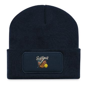 Softball Clean Bold Look für Game Day Fans - Recycelte Patch Beanie - French Navy - Vorne