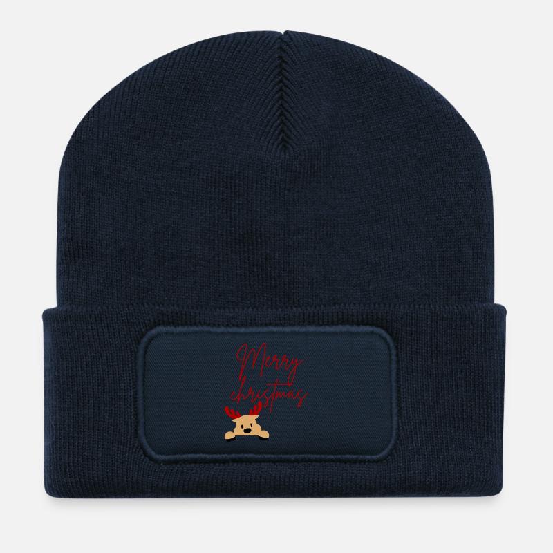 Merry Christmas - Recycled Patch Beanie - french navy
