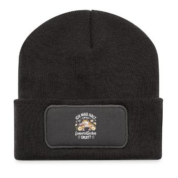 Geckos Léopard Ok : Gecko duveteux - Beanie recyclé à patch - charbon - Devant