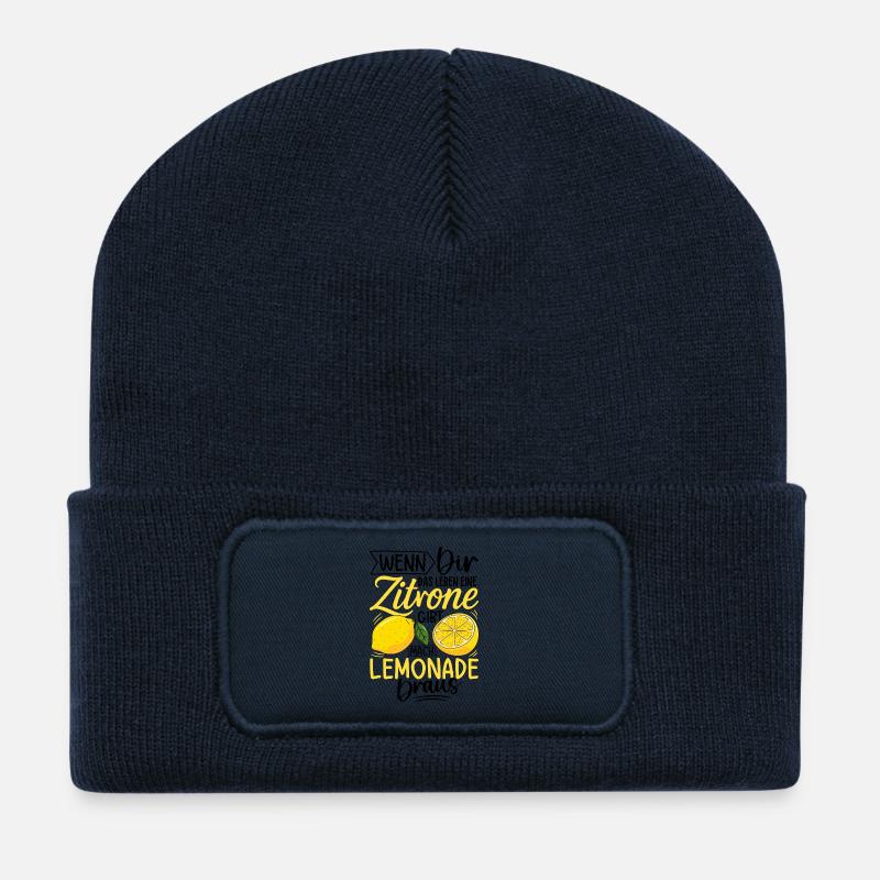 Wenn Dir Das Leben Eine Zitrone Gibt Mach Limonade - Recycelte Patch Beanie - French Navy