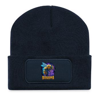 Beekeeper Imker Honey Honig Bee Biene Honigbiene - Recycelte Patch Beanie - French Navy - Vorne