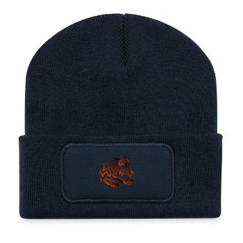 Stammeswolf Ember - Recycelte Patch Beanie - French Navy - Vorne