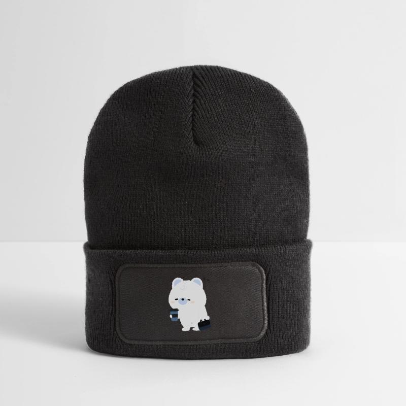 Eisbär-Kaffee Recycelte Patch Beanie