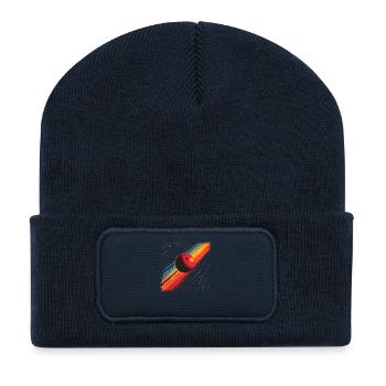 Boule de bowling des années 90 - Beanie recyclé à patch - bleu marine - Devant
