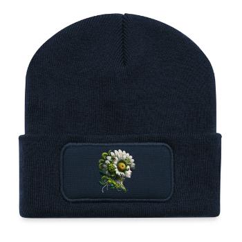 Flora Head Flower Dreams Porträt - Recycelte Patch Beanie - French Navy - Vorne