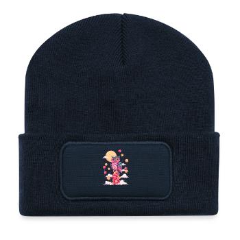 Fantasme de ballons hiboux-hibou colorés - Beanie recyclé à patch - bleu marine - Devant