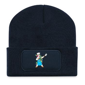 Größter Koch Einhorn Dabbing Kochkunst - Recycelte Patch Beanie - French Navy - Vorne