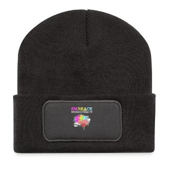 Autisme, autisme, TDAH, syndrome d’Asperger, neurodiversité - Beanie recyclé à patch - charbon - Devant