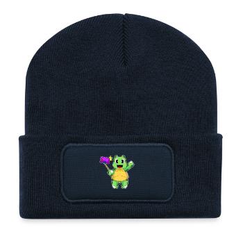 Turtle Smartphone - Recycled Patch Beanie - french navy - Front
