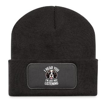 English Springer Spaniel Sayings Dog Gift - Recycled Patch Beanie - dark grey - Front