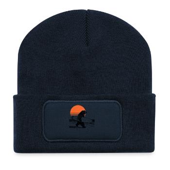 Bear with board - Recycled Patch Beanie - french navy - Front