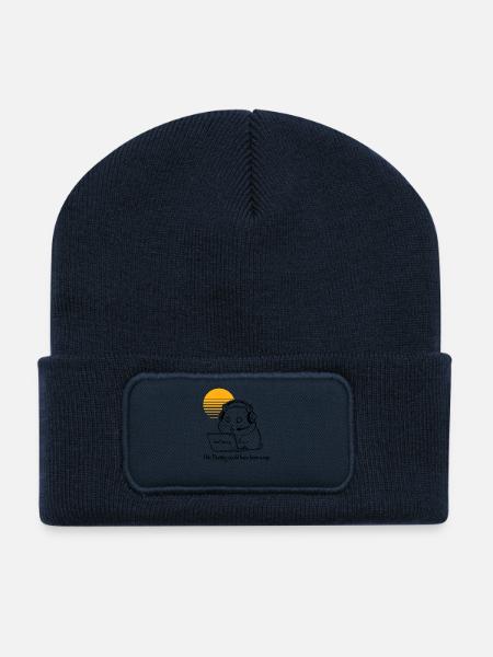 Hamster - Cette réunion aurait pu être une sieste - Beanie recyclé à patch - bleu marine