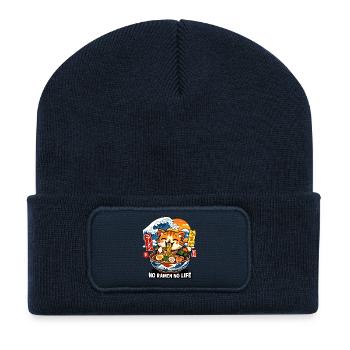 Le ramen, c’est la vie - Beanie recyclé à patch - bleu marine - Devant