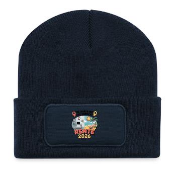 Retraite des pensionnés 2026 Homme & Femme - Beanie recyclé à patch - bleu marine - Devant
