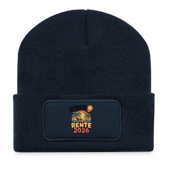 Retraite des pensionnés 2026 Homme & Femme - Beanie recyclé à patch - bleu marine - Devant