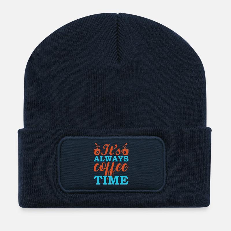 Kaffee: Immer Zeit für Espresso - Recycelte Patch Beanie - French Navy