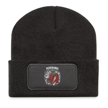 Peperonis Brennendes Blattdesign - Recycelte Patch Beanie - Dunkelgrau - Vorne