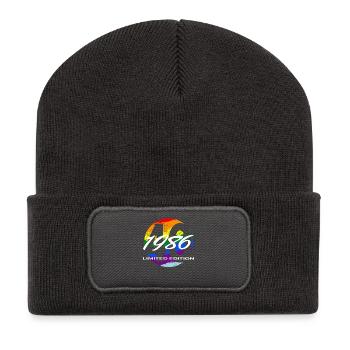 40e anniversaire 1986 cadeau pour hommes et femmes - Beanie recyclé à patch - charbon - Devant