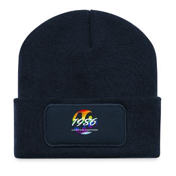 40th Birthday 1986 Gift for Men and Women - Recycled Patch Beanie - french navy - Front