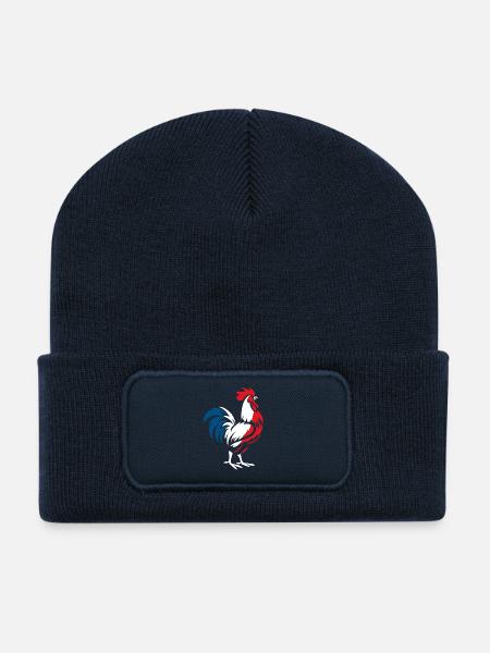 Coq français - Beanie recyclé à patch - bleu marine