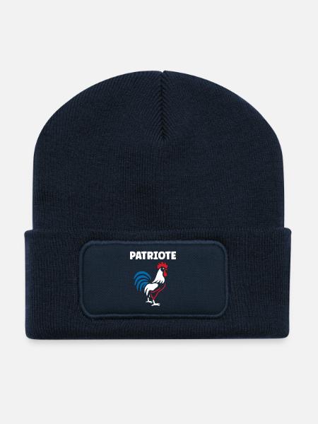 Coq français - Beanie recyclé à patch - bleu marine