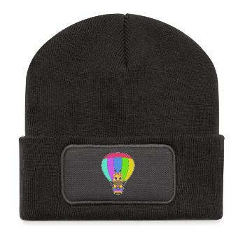 Giraffe Hot Air Balloon - Recycled Patch Beanie - dark grey - Front