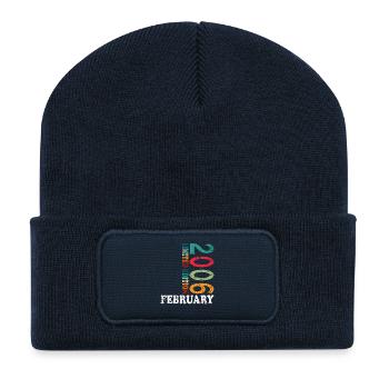 20th Birthday February 2006 Vintage Vintage - Recycled Patch Beanie - french navy - Front