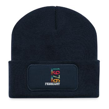 February 1961 birthday February 1961 February - Recycled Patch Beanie - french navy - Front