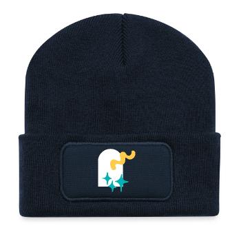 Funkelnde Formen Explosion - Recycelte Patch Beanie - French Navy - Vorne