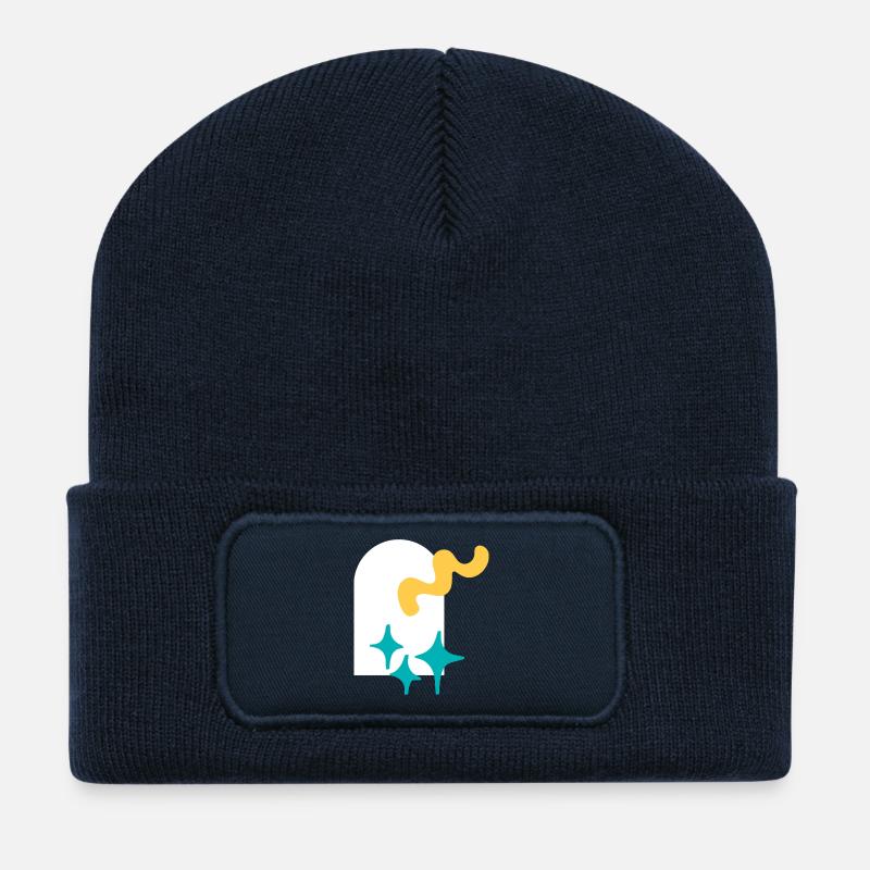 Funkelnde Formen Explosion - Recycelte Patch Beanie - French Navy