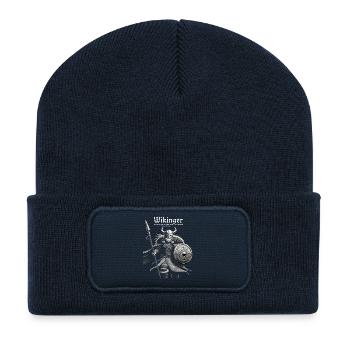 Wikinger Viking Legende Seemann Odin Rabe Kämpfer - Recycelte Patch Beanie - French Navy - Vorne