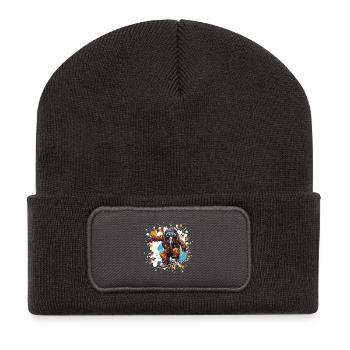 Planche à neige éléphant - Beanie recyclé à patch - charbon - Devant