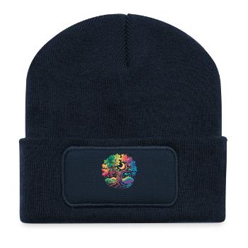 Rainbow Tree Moon Magic - Recycled Patch Beanie - french navy - Front