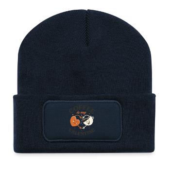 Coffee Is My Valentine - Recycled Patch Beanie - french navy - Front