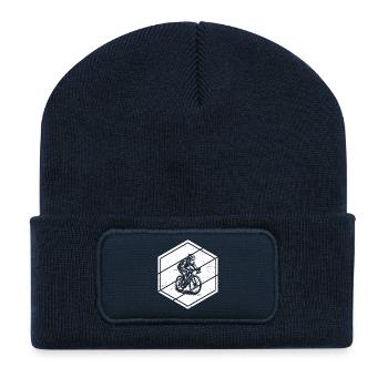 Roadbike Fans aufgepasst schlichtes Statement - Recycelte Patch Beanie - French Navy - Vorne
